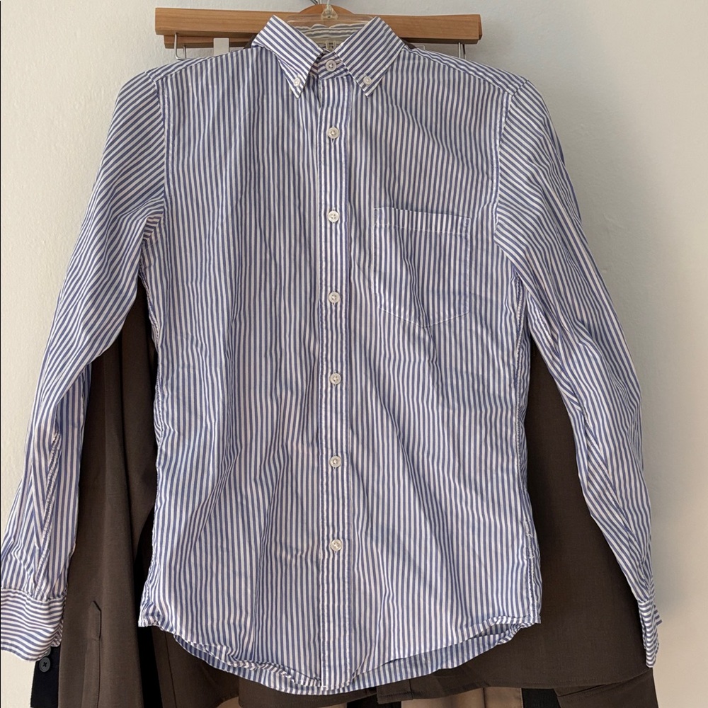 J. Crew lightweight blue striped dress shirt